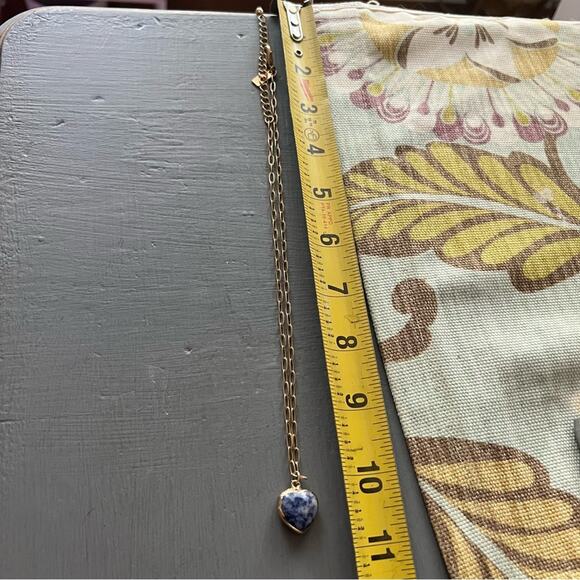 Canvas Gold Tone Chainlink Heart Pendant Necklace - Picture 4 of 6